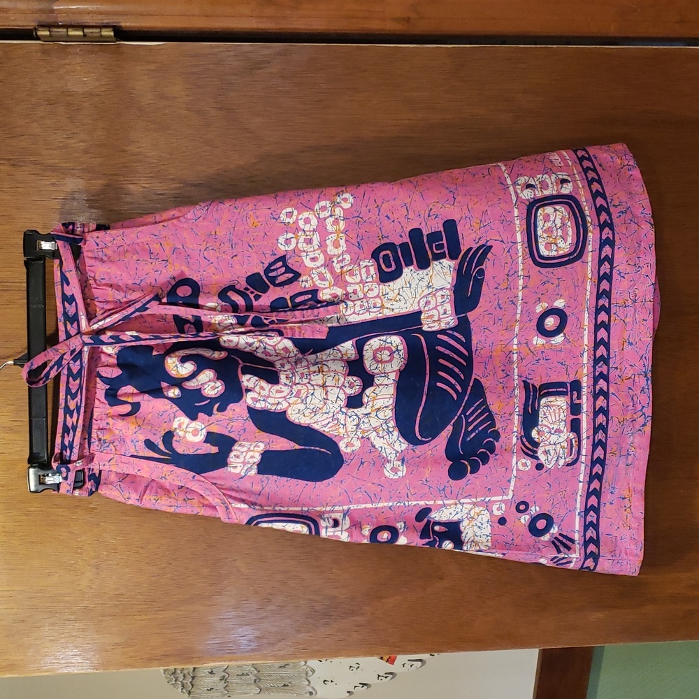 Vintage Mexican Batik Print Skirt